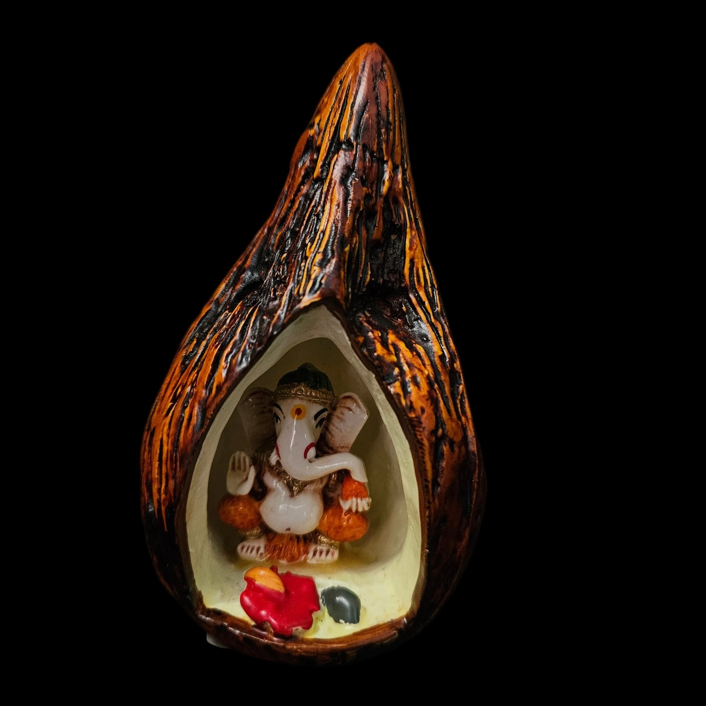 Coconut Shell Ganesha Statue – Handcrafted Ganesha Idol for Home| Office |Car Dashboard |Puja Room| Traditional Decorative Gift