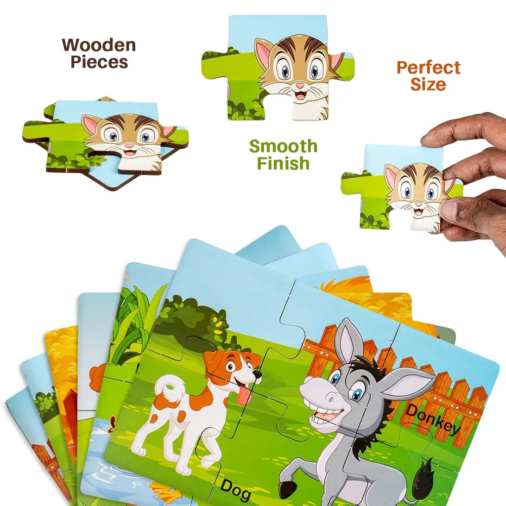 Ratna's My First Wooden Jigsaw Puzzle Domestic Animals for Kids