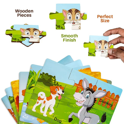 Ratna's My First Wooden Jigsaw Puzzle Domestic Animals for Kids