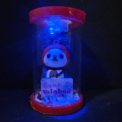 Panda best wishes lighting in a glass capsule perfect for couple gifting