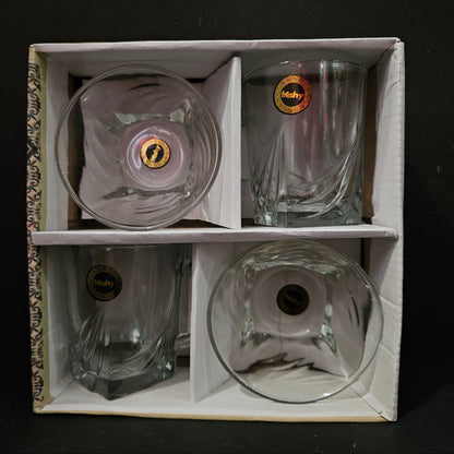 Freshy Black Berry Premium Glass 2+2pcs bowls&glasses set for Return gifting
