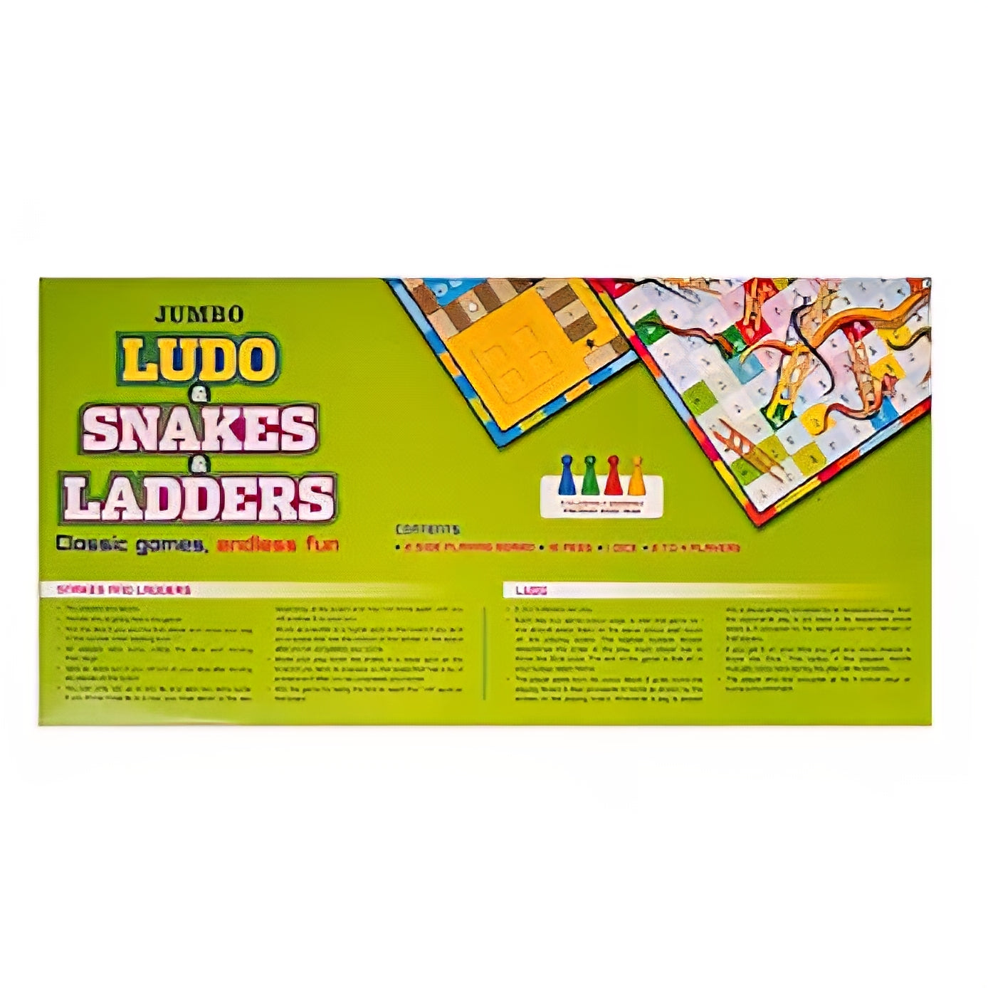 Ludo and Snakes & Ladders Jumbo Classic Board Game to Play with Kids and Adults