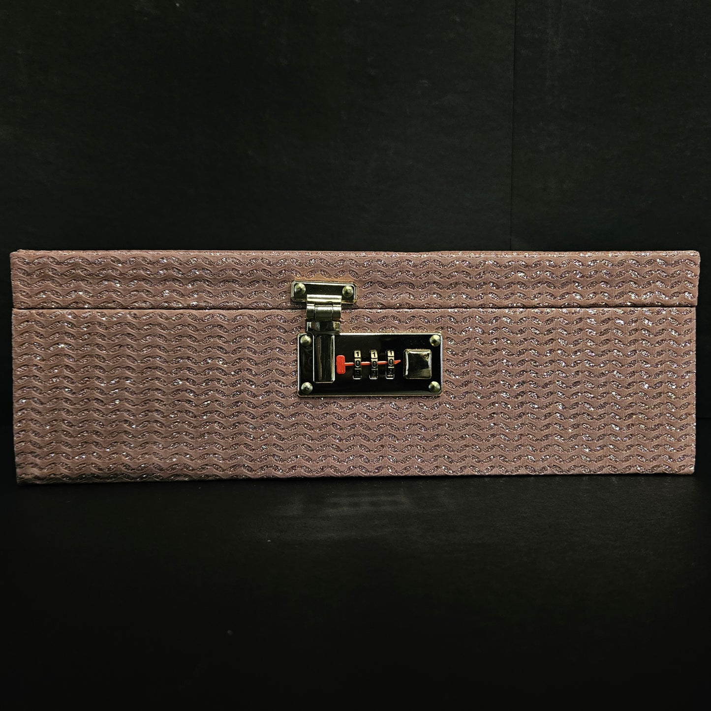 Rectangular light pink Wooden Bangle Box 3 Rods & hard Material glitter Desiger Bangle Box with smart number lock for women's