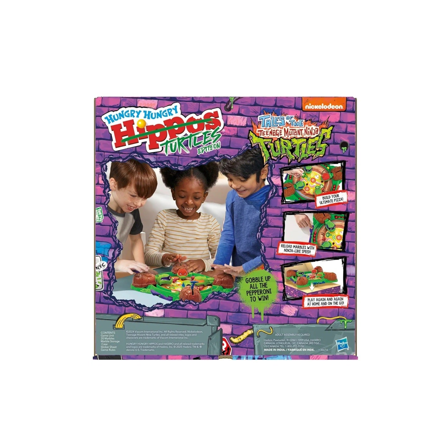 Hungry Hungry Hippos: Teenage Mutant Ninja Turtles Edition Game | From 4 years | From 2 to 4 players Children's board games | Preschool gifts