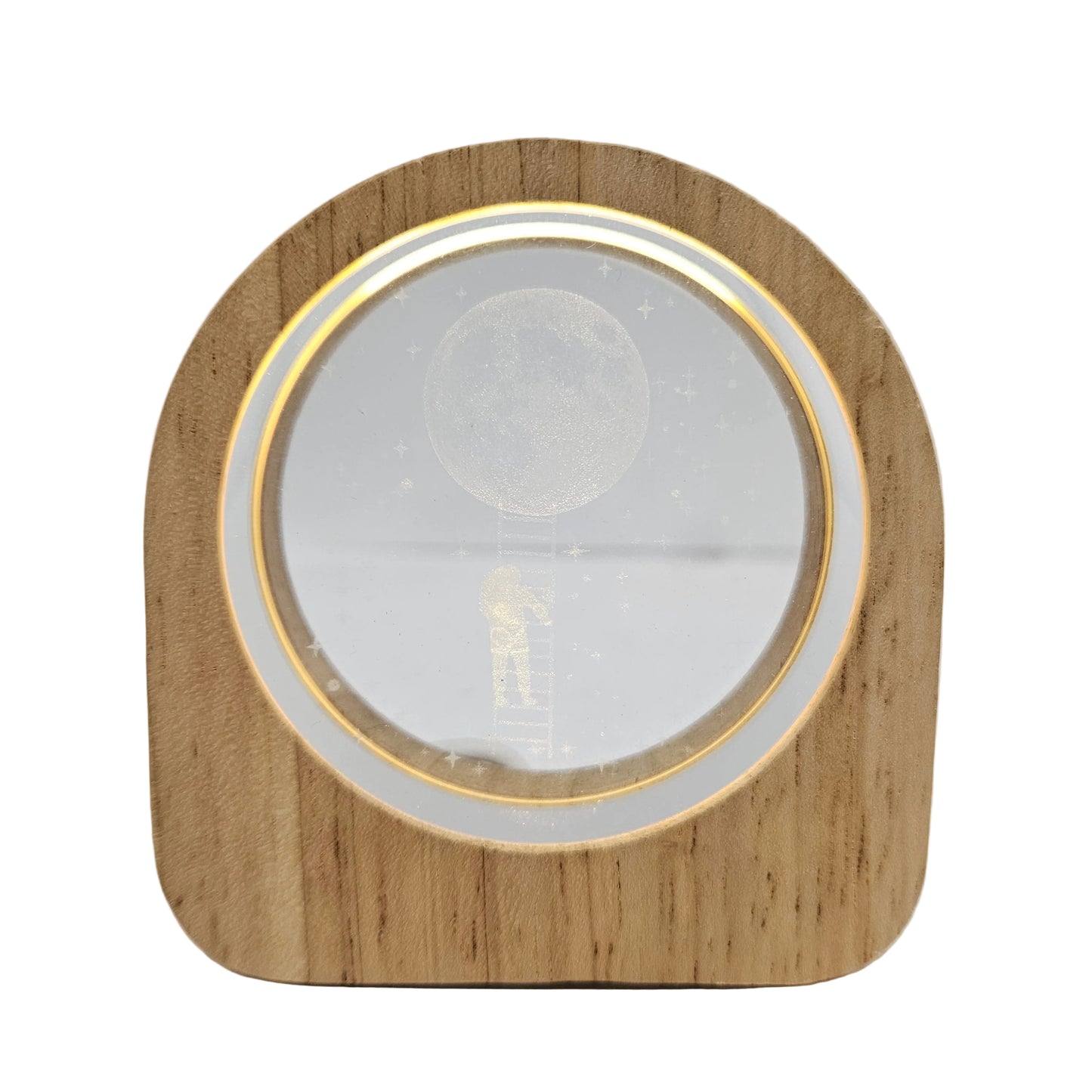 3D Crystal Ball Night Lamp, Night Light, USB Cable Crystal Ball Night Lamp with Wooden Frame, Night Lamp for Home Decoration Birthday Gift for Boys and Girls