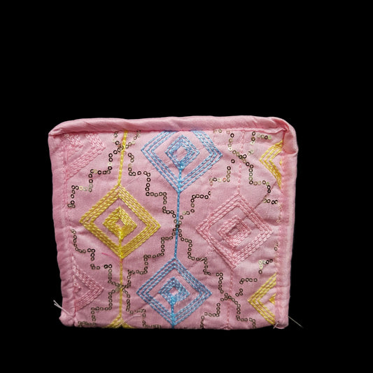 Jewellery pouch with Multi Stored Zipper pouchs with embroidery Designe