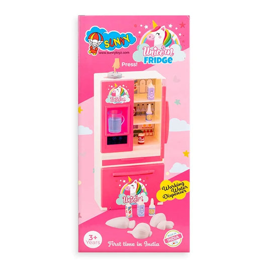 Double Door Plastic Miniature Role Play Refrigerator with Working Water Dispenser
