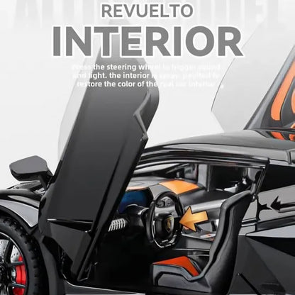 Lamborghini Alloy Metal Pull Back Die-cast Car Model with Sound Light Mini Auto Toy for Kids Metal Model Toy Car with Sound and Light