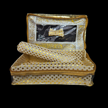 Doted Design Laminated 2 Rod Box, Organizer For Bangle, Watches, Bracelets, Jewellery With Tranasparent Top