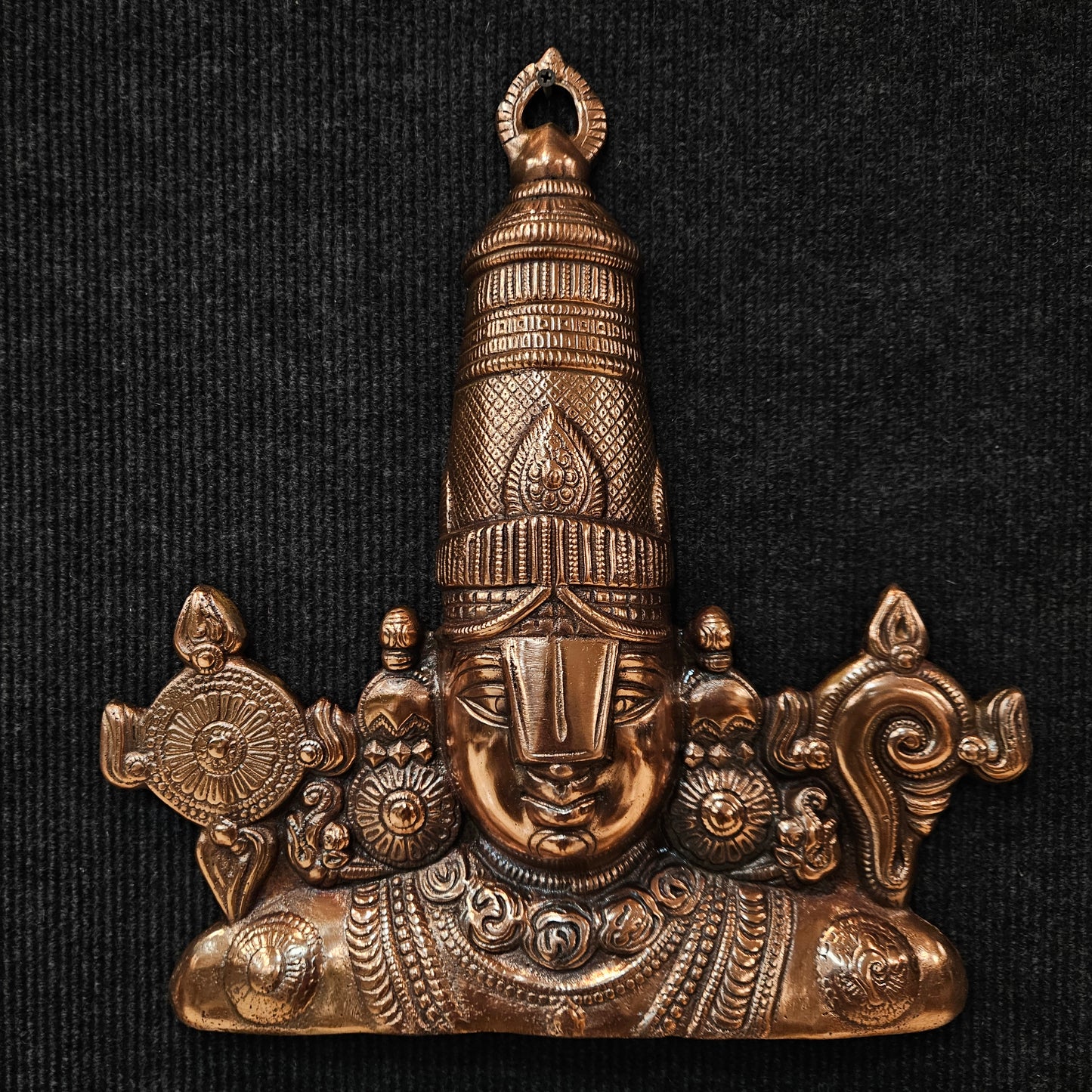 Brass Wall Hanging Idol of Lord Balaji/Tirupati Balaji/Venkateswara Face