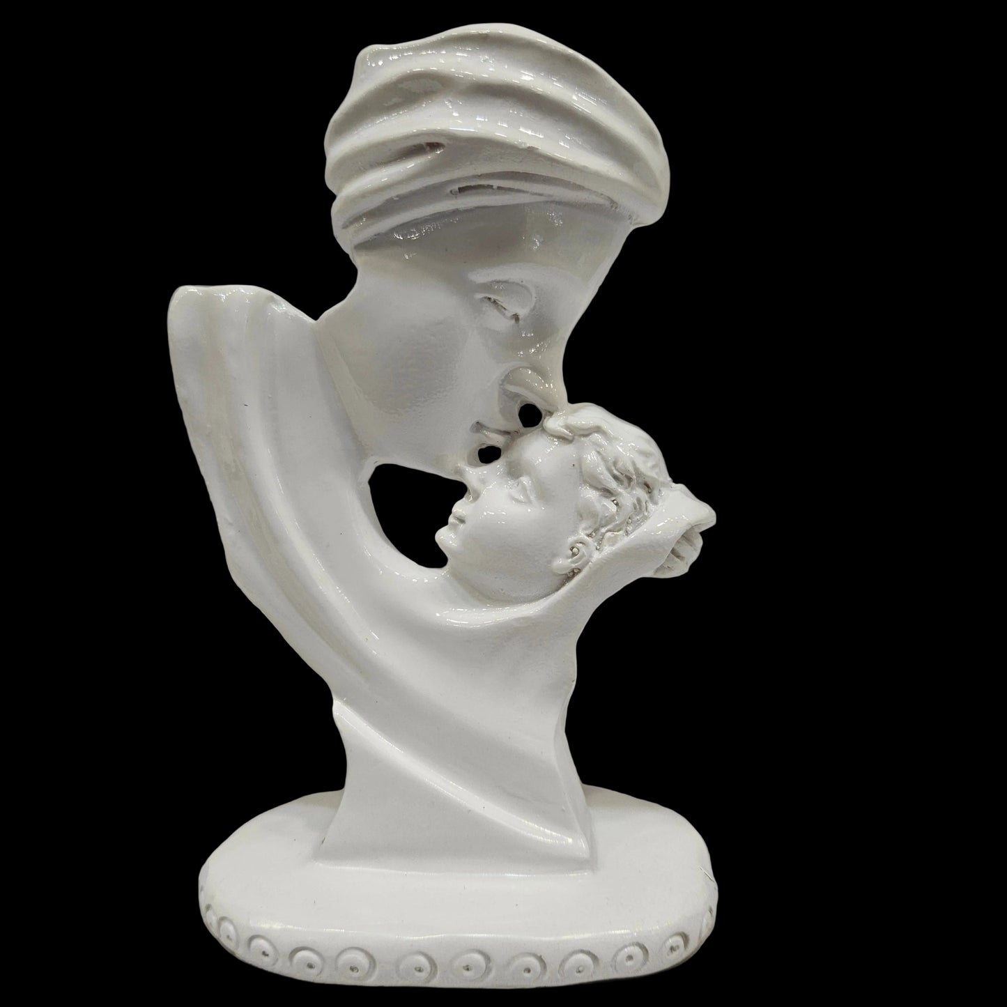 Mother Child Love Symbol Pure White Showpiece Statue Matt Finish | New Born Baby Child Home Desk Workplace Office Decoration