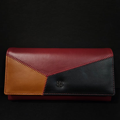 Leather Thin Slim Wallets for Women with magnetic Button