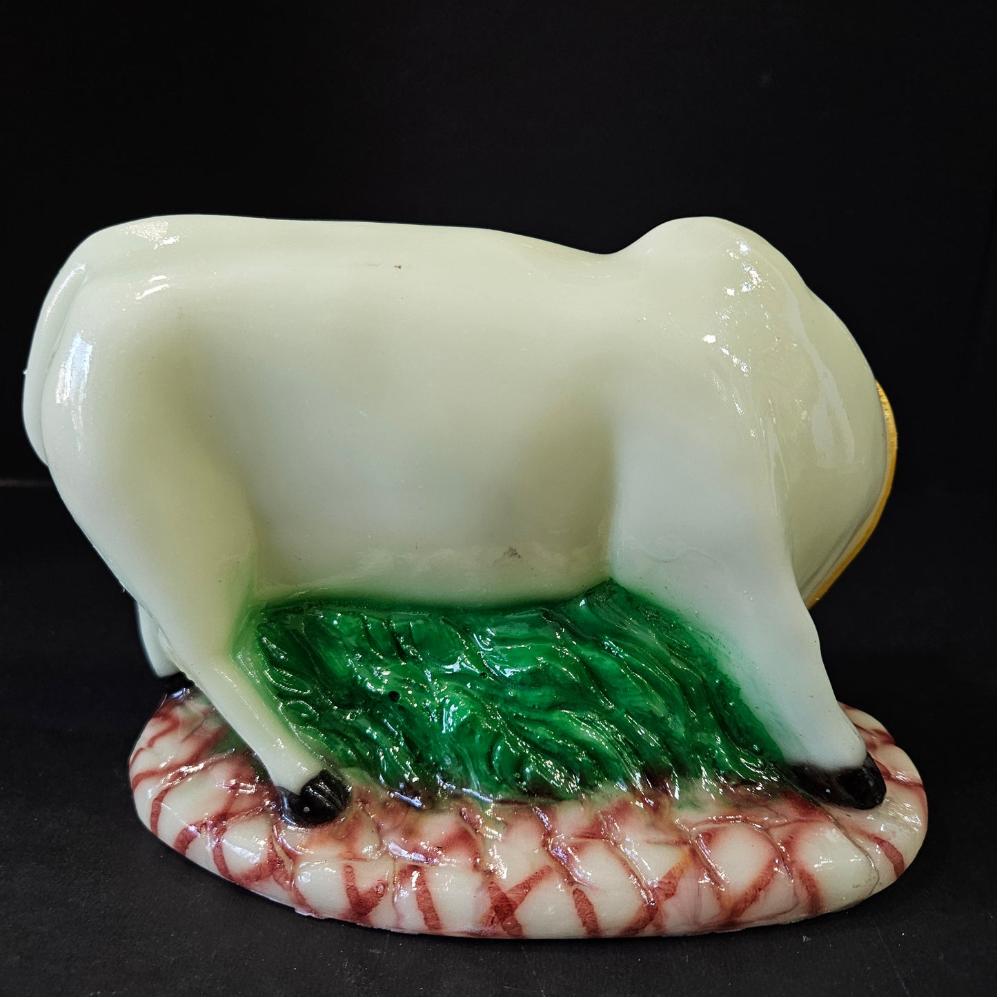 White Cow Idol for Pooja, Poly Resin and Marble Dust,Glossy Finish, Home Decor, Lord Krishna Symbol