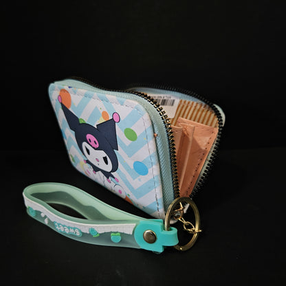 Kuromi character Themed slim pocket wallet easily portable with multiple racks for money,cards & coins storage for Women