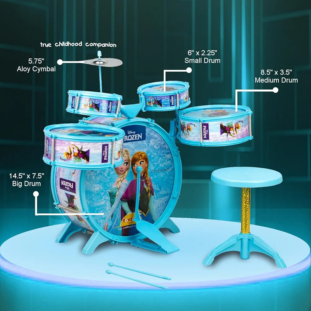 Cartoon characters like Frozen,Barbie & Spiderman themed Drum Set Multifunctional Jazz Drum | Musical Drum Set | Music Play Toy | Kids Percussion Set | Toy Drum kit | Musical Instrument for Kids