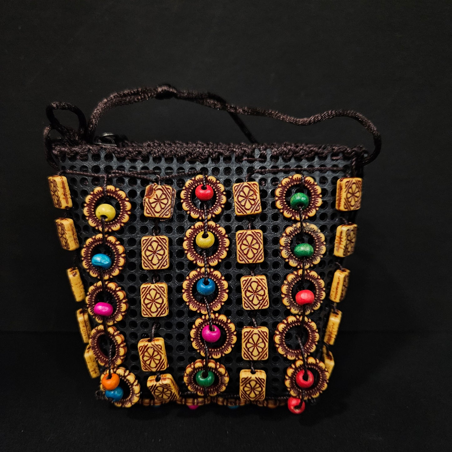 Coconut Shells Beads Sling bag for Women | Elegent 1 Zip Sling bag | Handmade Crossbody Bags Long Strap Purse