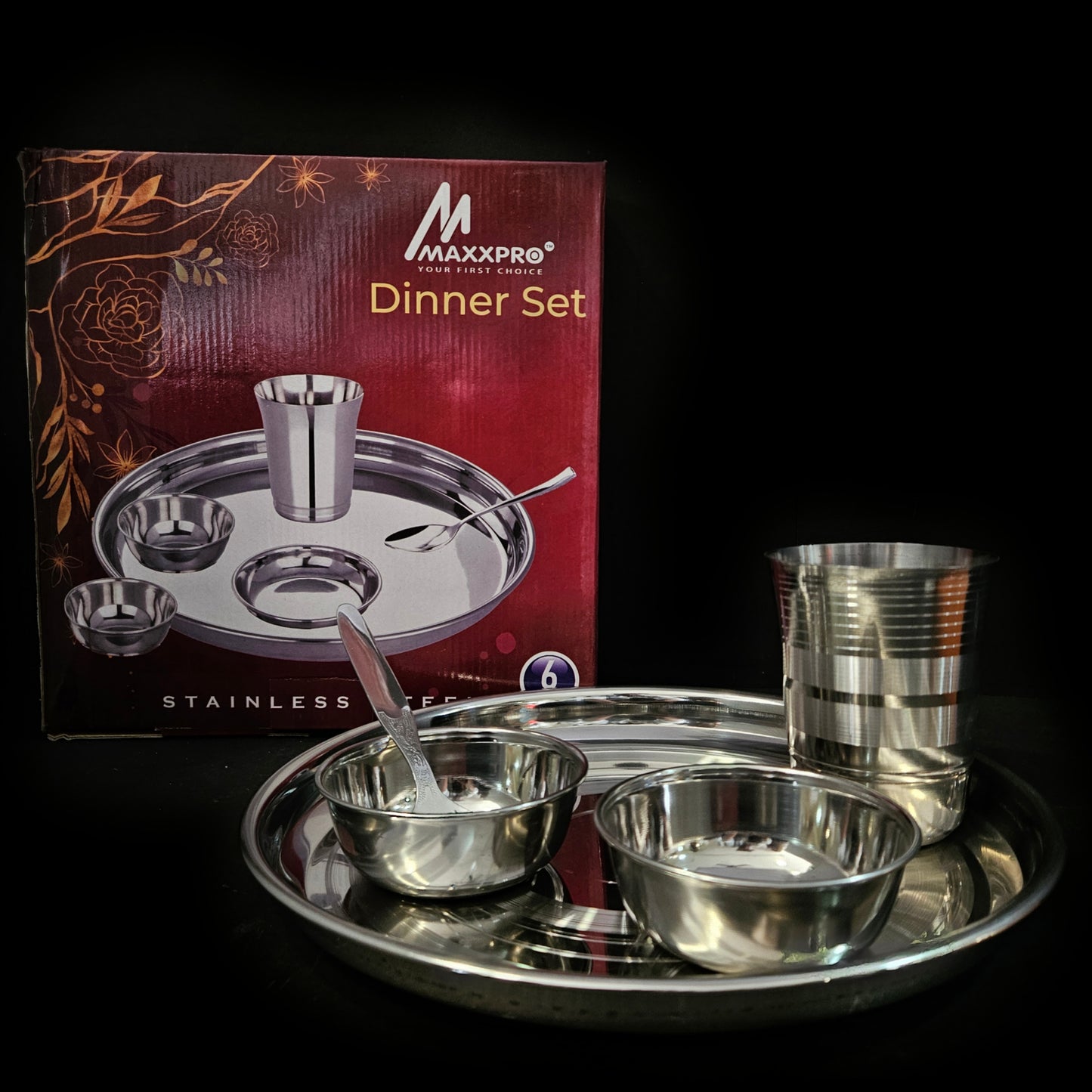 Maxxpro stainless steel 6pcs Dinner set
