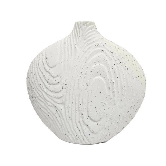 Home Decor Ceramic Aesthetic Vases, Flower Vase for Home Decoration for Living Room, Hall, Bedroom Decor Items, Decorative Flower Pot, Vase Only, Antique Home Decor, Matt White, Ribbed