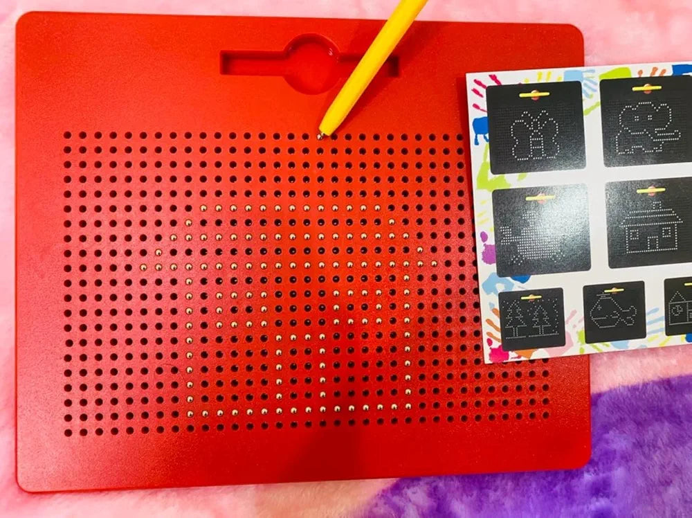 Magnetic Drawing Board Magnetic Pads - Erasable Magna Doodle Writing Drawing Pad for Kids - Includes a Pen & 20 Pattern Cards (714 Magnets) Toys