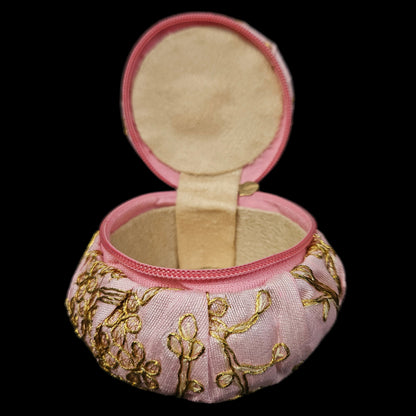 Designer Embroidered Zipper box Cosmetic Necklace Earrings Vanity Jewellery Organizer for Women's