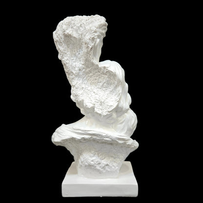 Polyresin Statue Family of 3, for Home Décor and Gifting, White Three Faces Family Portrait Resin Sculpture | Modern Abstract White Bust for Home Decor