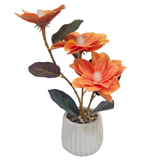 Artificial Magnolia Ikebana Flower Stick Realistic Faux Yellow Magnolia Stem for Home, Office & Wedding Décor Natural-Looking Flower Stems