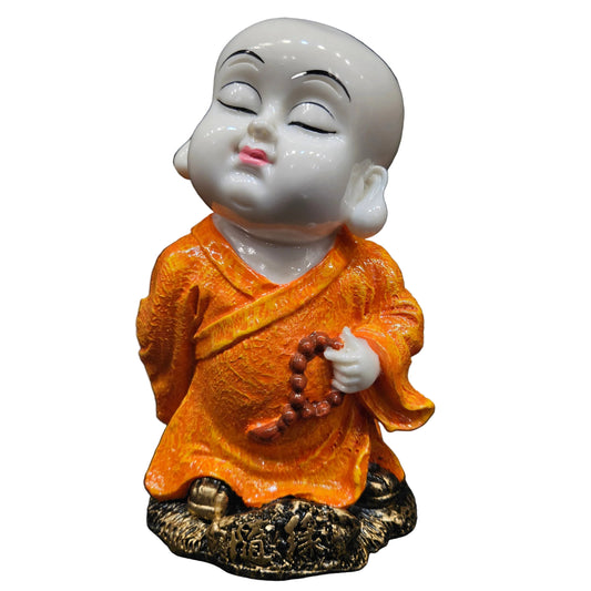 India Handcrafted Resine Meditating Buddha Monk Idol Sculpture | Showpiece for Home Décor and Office
