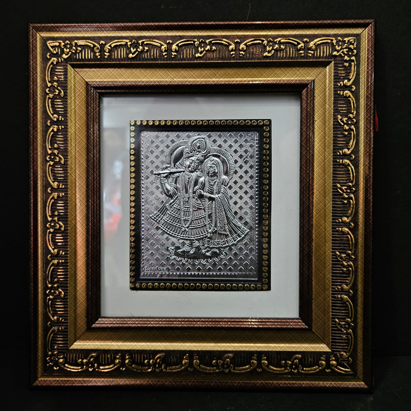 Radha Krishna silver Plated designer photo frame