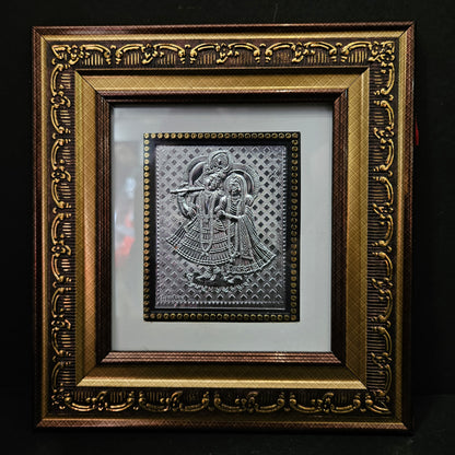 Radha Krishna silver Plated designer photo frame