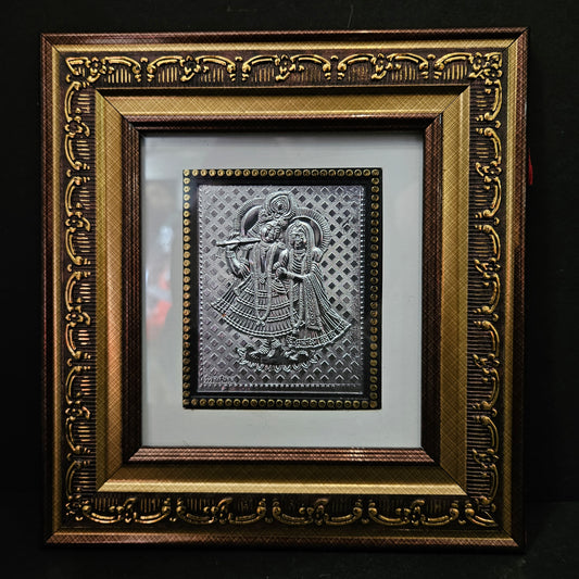 Radha Krishna silver Plated designer photo frame