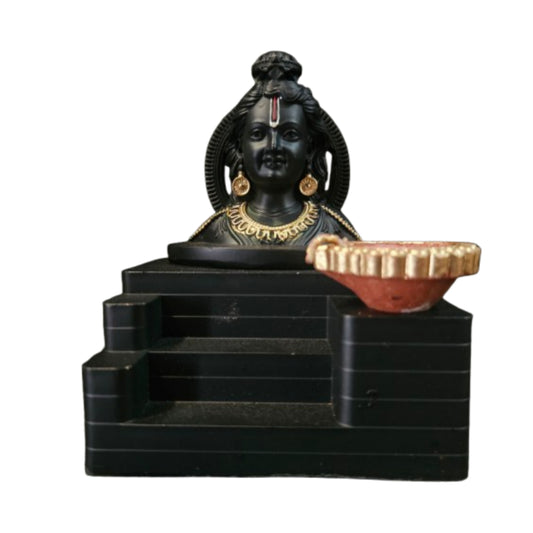 Lord shiva Idol with wax diya for Car Dashboard Temple & Gifting Statue Figurine