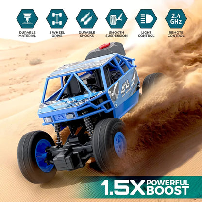 Duster Smoke 2WD Rock Crawler | Type-C USB Rechargeable Offroad Monster Truck | High Speed ATV RC Car | Remote Control Outdoor Toys for Kids