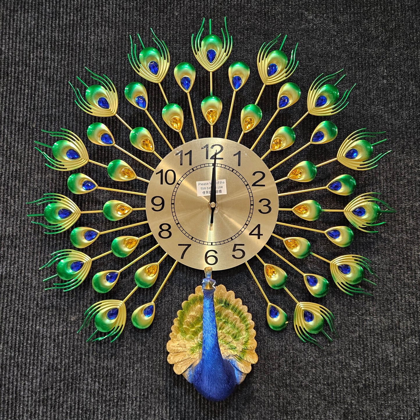 Metal Peacock Decorative Luxury Clock for Farmhouse & houses peacock Theme Analog Wall Clock
