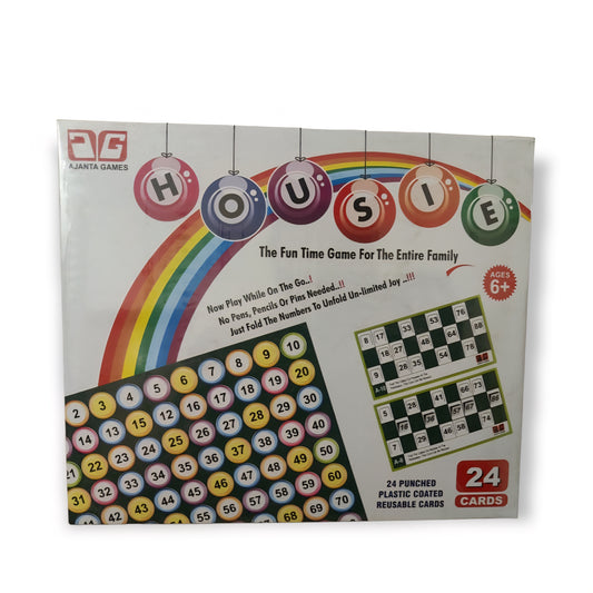 Ajanta games housie 24 Reusable cards perfect for family fun time