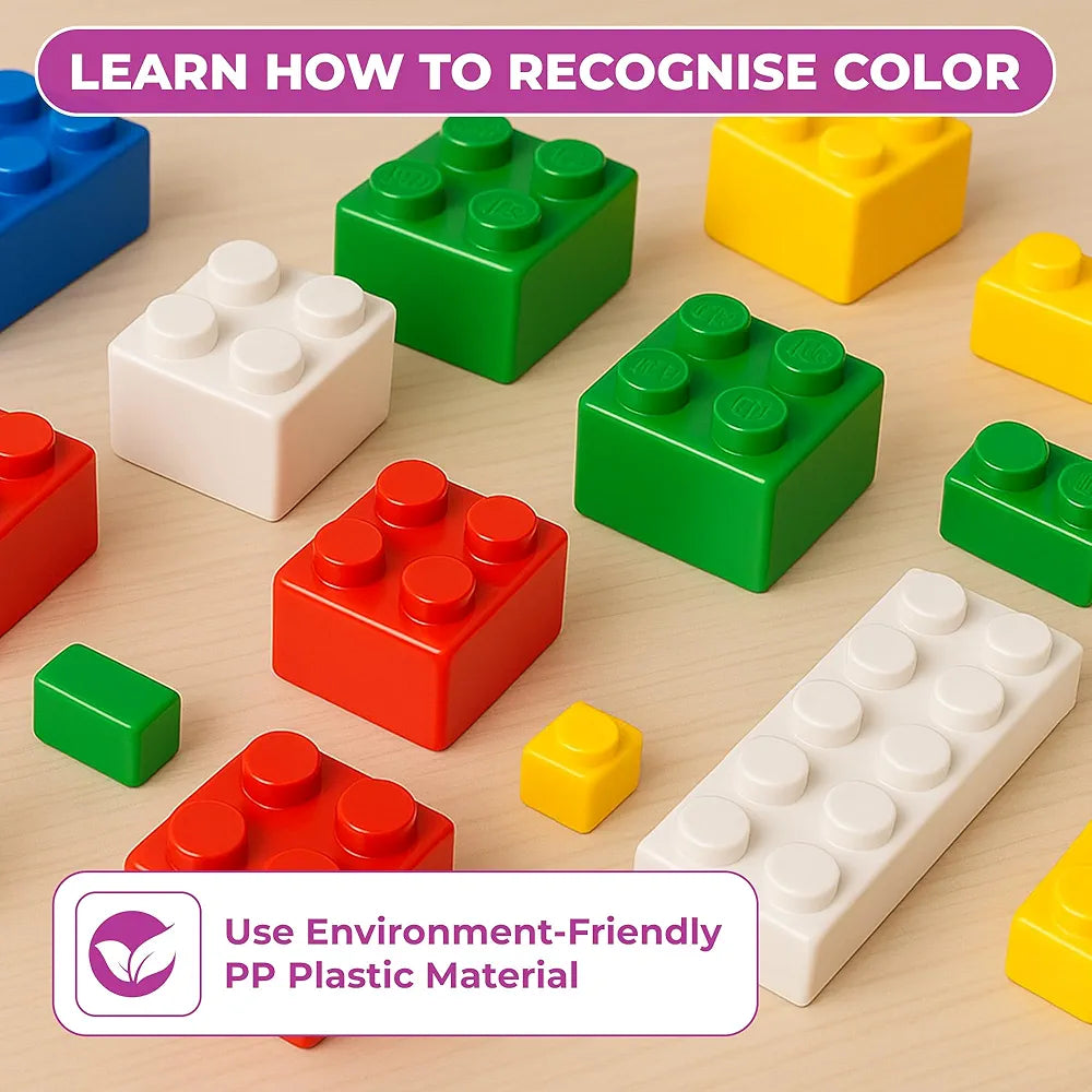Expert Master Building Blocks for Kids, 200 Interlocking Pieces. let Your Kid Make Everything he/she Dreams of. Improves Logical Thinking and Cognitive Skills of Kids