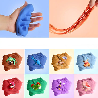 Clay Dough Fun Pack for Kids, 5 Colours with Sculpting Figures, Non-Toxic Air Dry Clay, DIY Craft Activity, BIS Approved