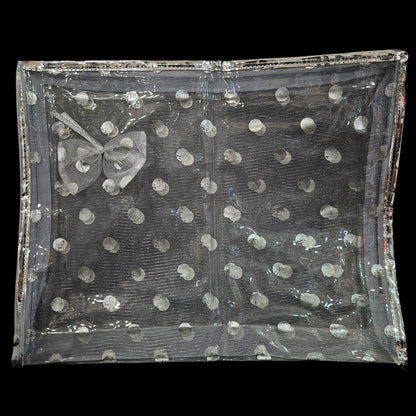 Classy Doted Designer Transparent Zipper Saree storage bag
