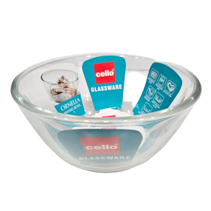 Cello Ornella Glassware Bowl Microwave Safe (Approx:-1L)
