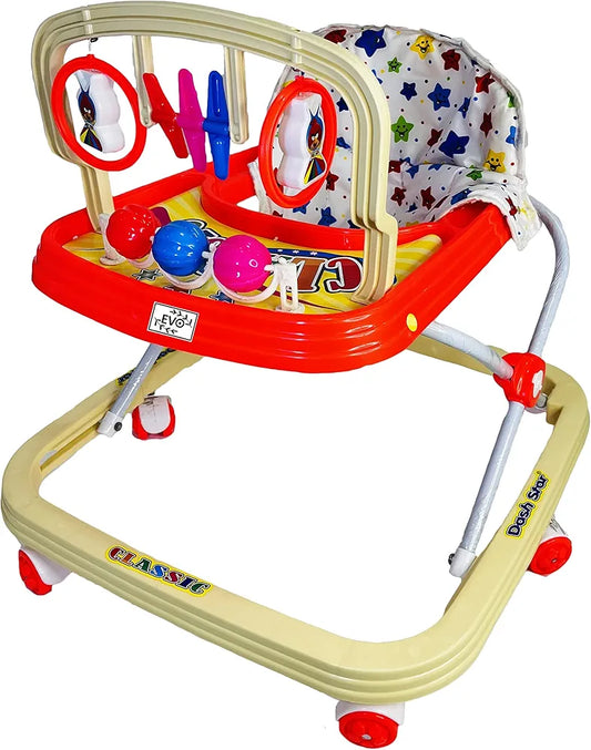 Dash Star classic Round Baby Walker for Kids, Music and Light Function with 3 Position Height Adjustable & 360 degree rotating Kids Walker, Fun Toys & Activities for Babies