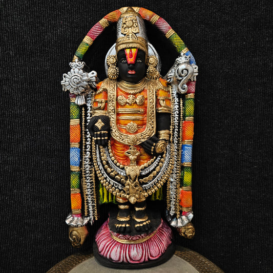 Lord Venkateshvara as Balaji at Tirupati Black Sculpture for Office,home & Pooja room