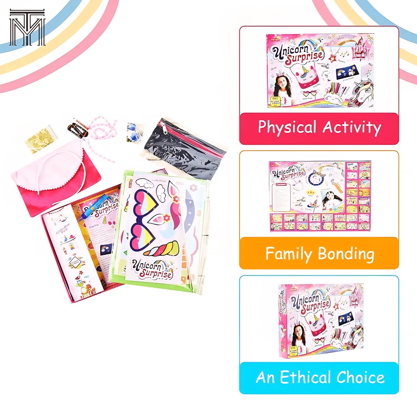 Unicorn Toys Art & Craft Kit for Kids Girls / Best Birthday Gift for Girls / Hobby Craft Kit,Paper;Fabric;Metal