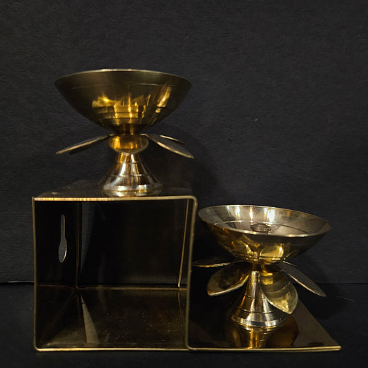 Delights Steps Brass Deepa Stand for Puja & Gifting