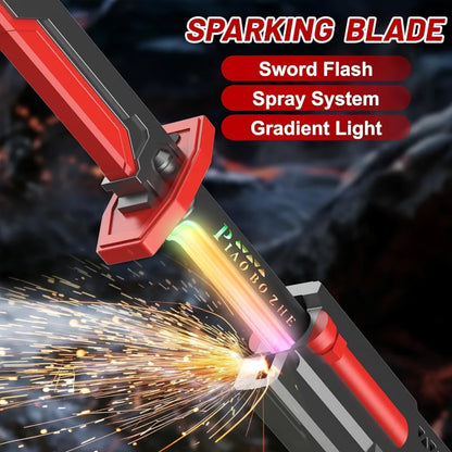 Sword with Smoke & Spark Effects, 7-Color Light Blade with Sound FX, Anime-Inspired Cosplay Katana for Roleplay, Halloween, Parties, Collectors, and Display