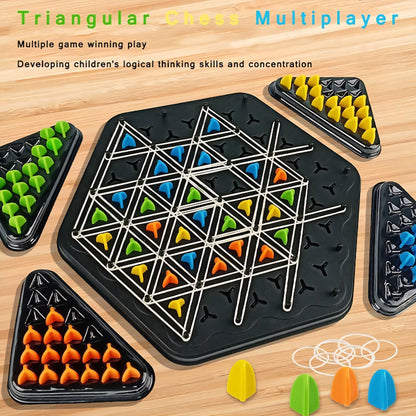 Triggle Game Rubber Bands Triangle, Triggle Game for Children Over 7 Years Old, Classic Strategy and Imagination Devlopment Games for Adults and Family Party