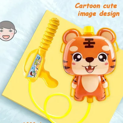 Kids Water Pistol Backpack,Water Gun Backpack Blaster,Tiger Water Gun Backpack,Garden Water Fight Fun Game,Squirt Water Guns Toy for Kids Summer Outdoor Pool Beach(1000ML)