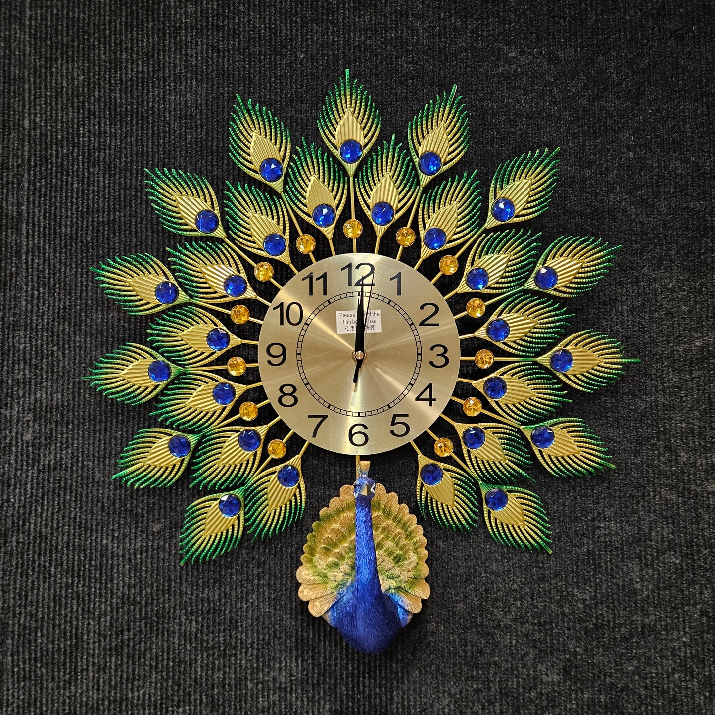 Metal Peacock Decorative Luxury Clock for Farmhouse & houses peacock Theme Analog Wall Clock