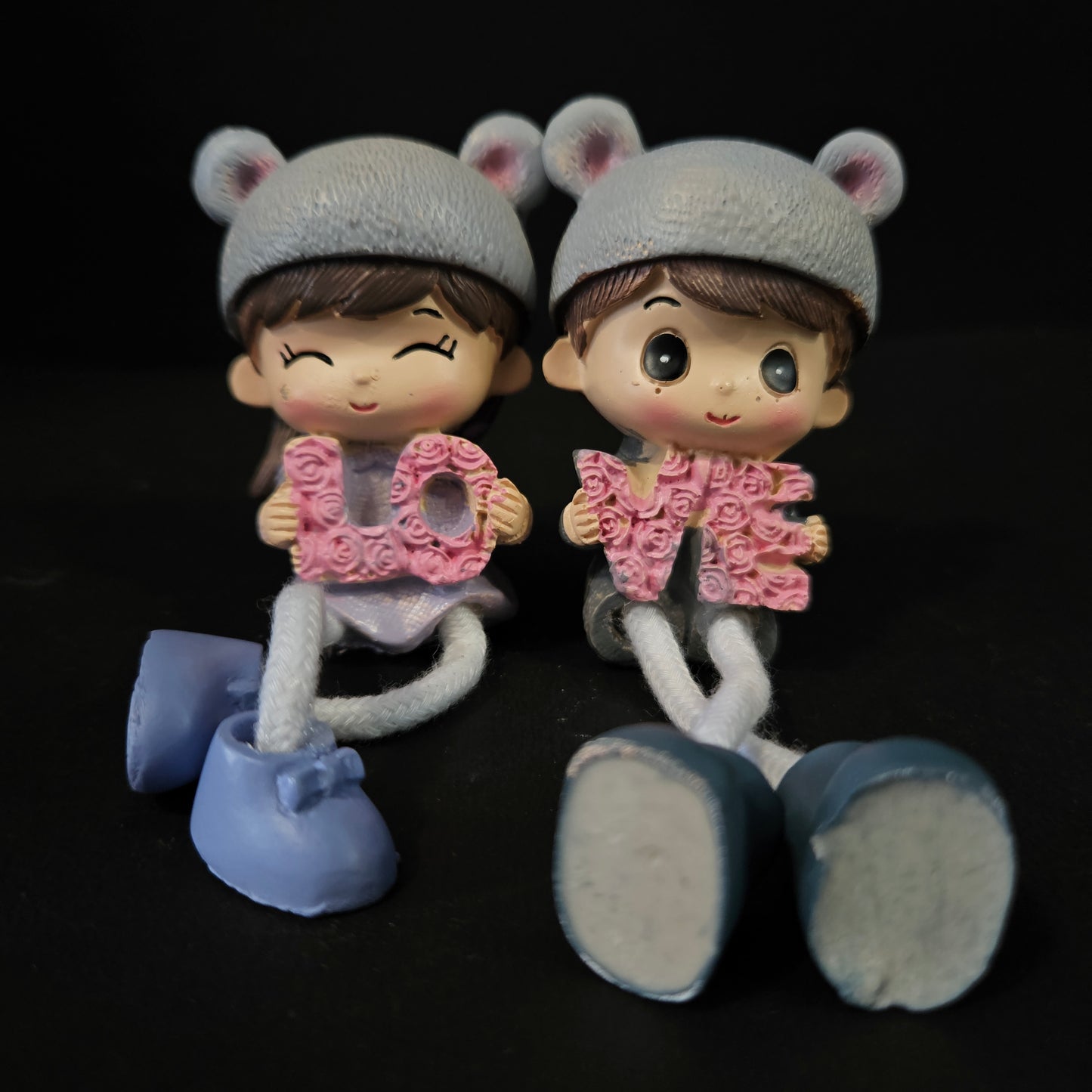 Cartoon Resin Outseam 4pieces set Dolls Hanging Feet Doll Home Wall Decoration