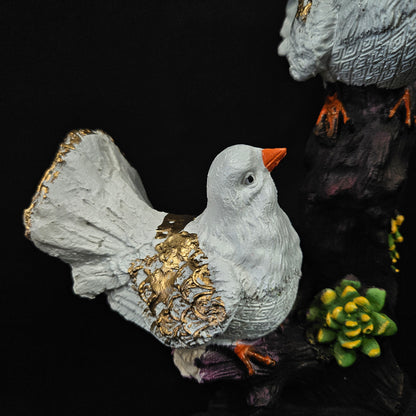 Attractive pigeons on stems with elegant look Showpiece Figurines for home Decor