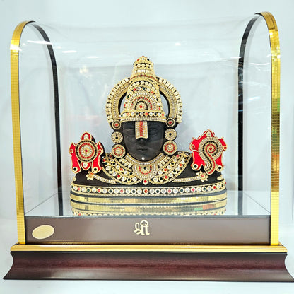 Lord Venkateshwara Balaji 24carats Gold Plated Cabin Idol for Home Decor & Lord Showpiece