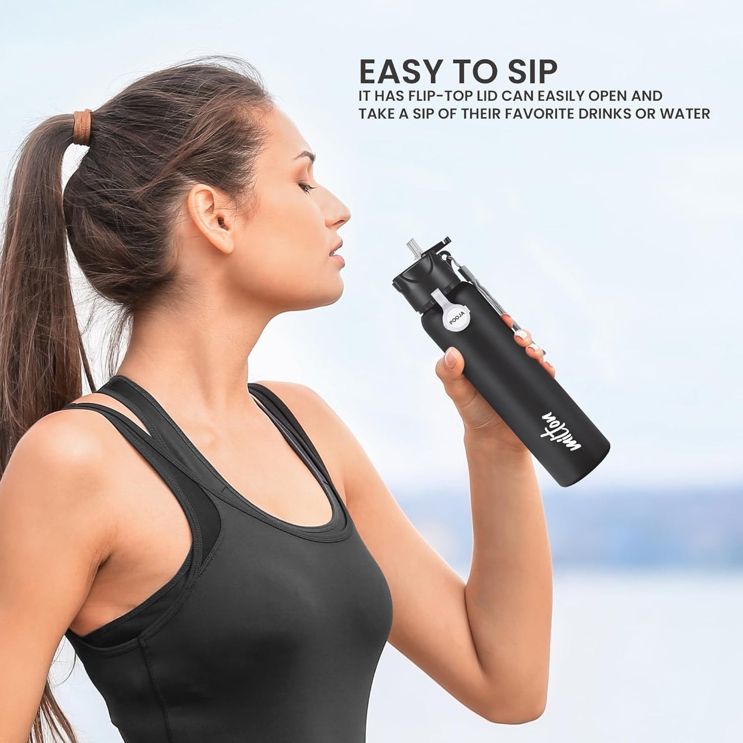 Milton Sip Star 750 Thermosteel Water Bottle 690 ml, 24 Hr Hot and Cold I Leak Proof Lid, ISI Certified I Vacuum Insulated I for Office, Gym, School